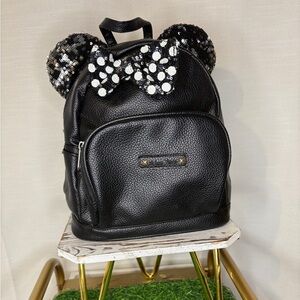 Disney Black and White Sequin Minnie Mouse Backpack